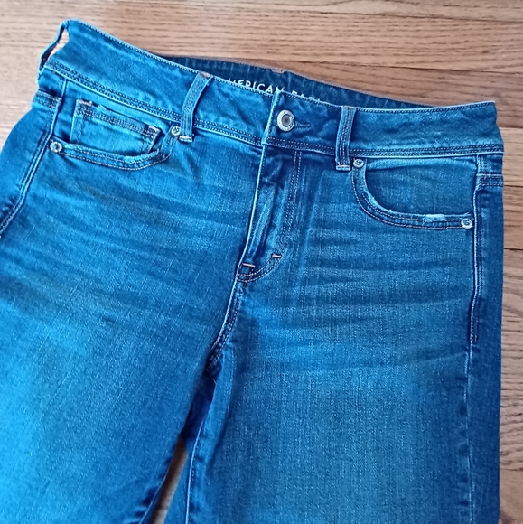 EUC American Eagle Super Stretch Kick Boot Jeans - Women's Size 10 Long - Picture 5 of 7